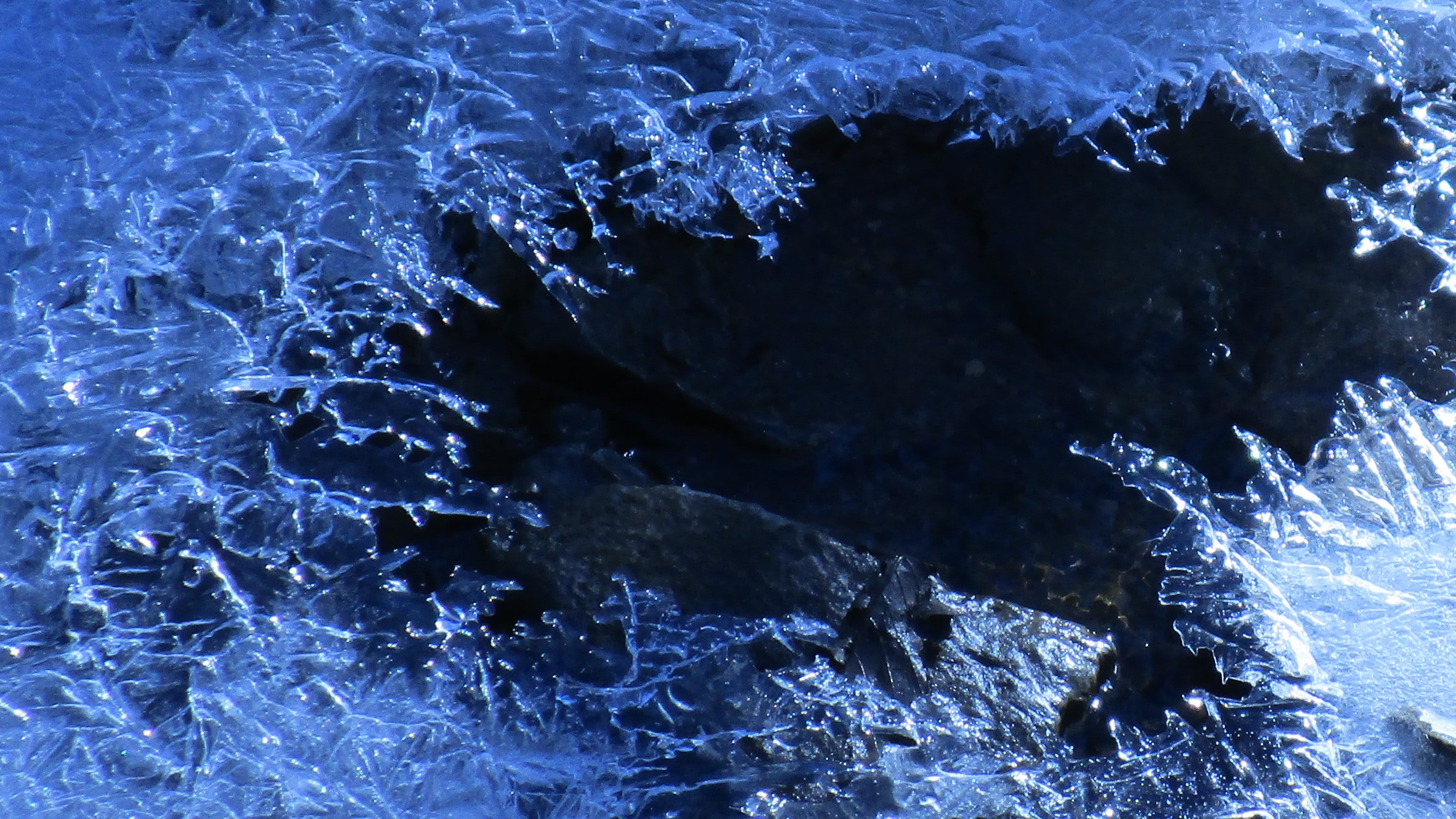 A heavily cropped image that I took of ice in a creek.